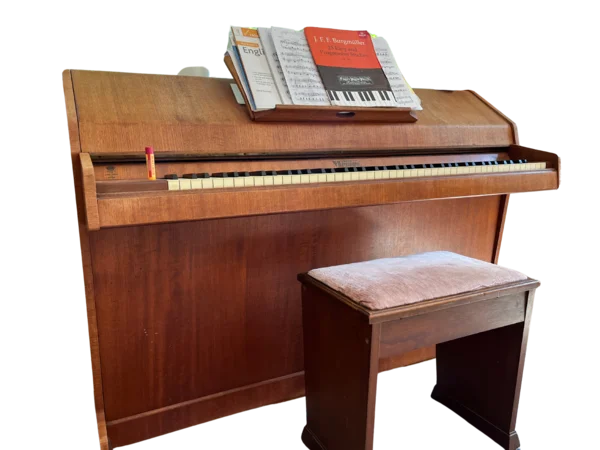 Polished wood piano